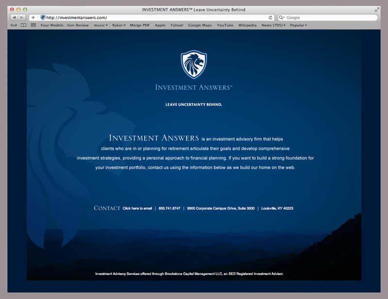 website design for Investment Answers