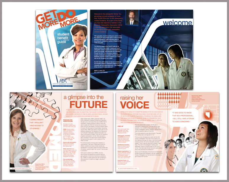 membership guide design for AOA, an association of osteopathic physicians