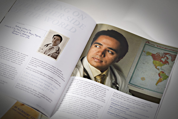 Photo of an osteopathic physician in a member benefit marketing piece for the AOA