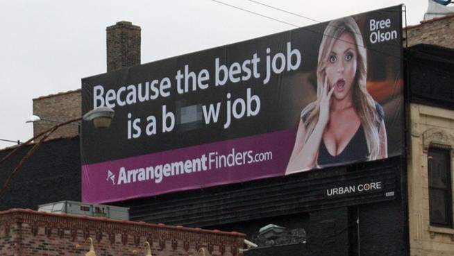 Creepy "adult" billboard Chicago