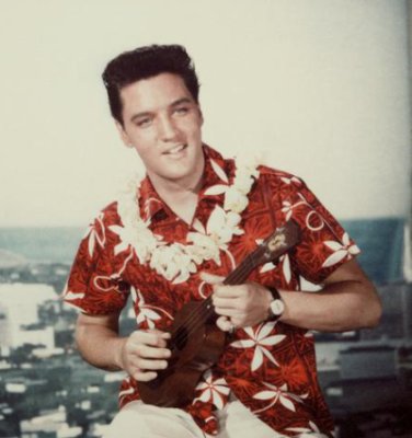 Elvis in an aloha shirt