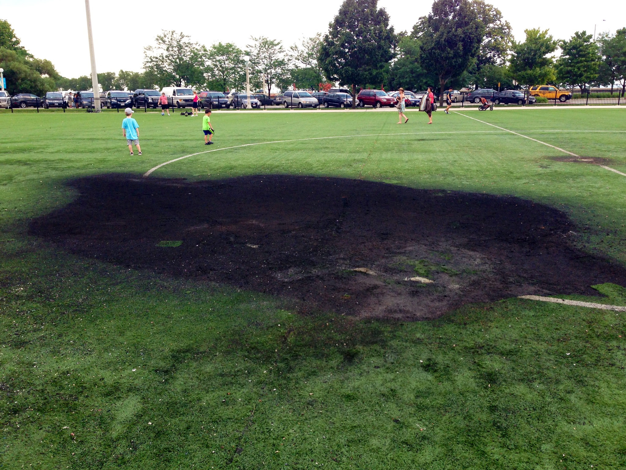 scorched soccer field