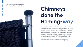 The foundation of Hemingway Chimney and what their brand does: Erecting Chimneys.