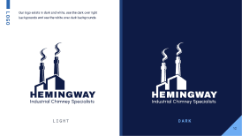 Dark and Light Versions of Hemingway Chimney's Logo.